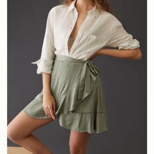 🍁🍂 Anthropologie Ruffle Mini Skirt Sz XL